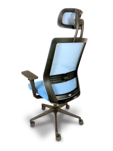 Ортопедическое кресло Falto Soul Синее с чёрным каркасом