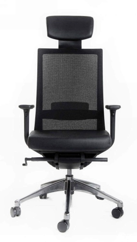 Ортопедическое кресло Falto А1 Черное сиденье эко-кожа