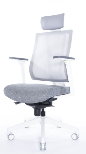 Ортопедическое кресло Falto G1 Белое с серым сиденьем