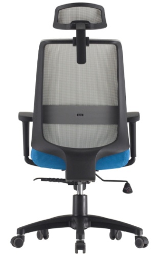 Ортопедическое кресло Falto Neo Черное с синим сиденьем