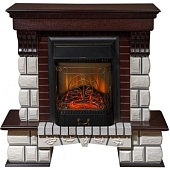 Каминокомплект Меркурий Stone S (дуб темный)+Majestic Black