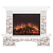 Каминокомплект Glenrich Бостон Арбат (белый)+Arte 28